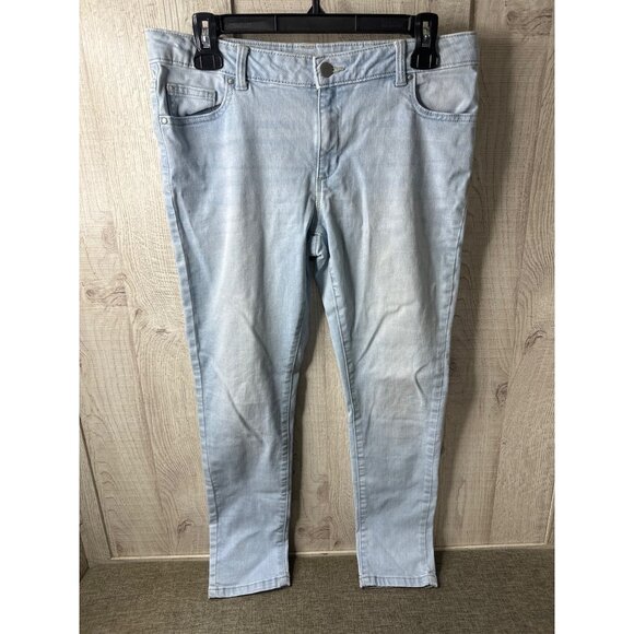 Wonder Nation Skinny Jeans Light Wash Girls 14 Plus Adjustable Waist Stretch - Picture 1 of 6